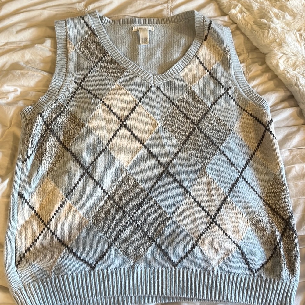 Blue checkered sweater